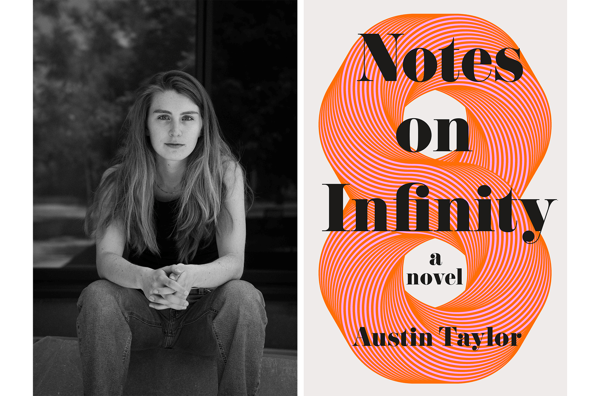 Portrait of author Austin Taylor and cover of book